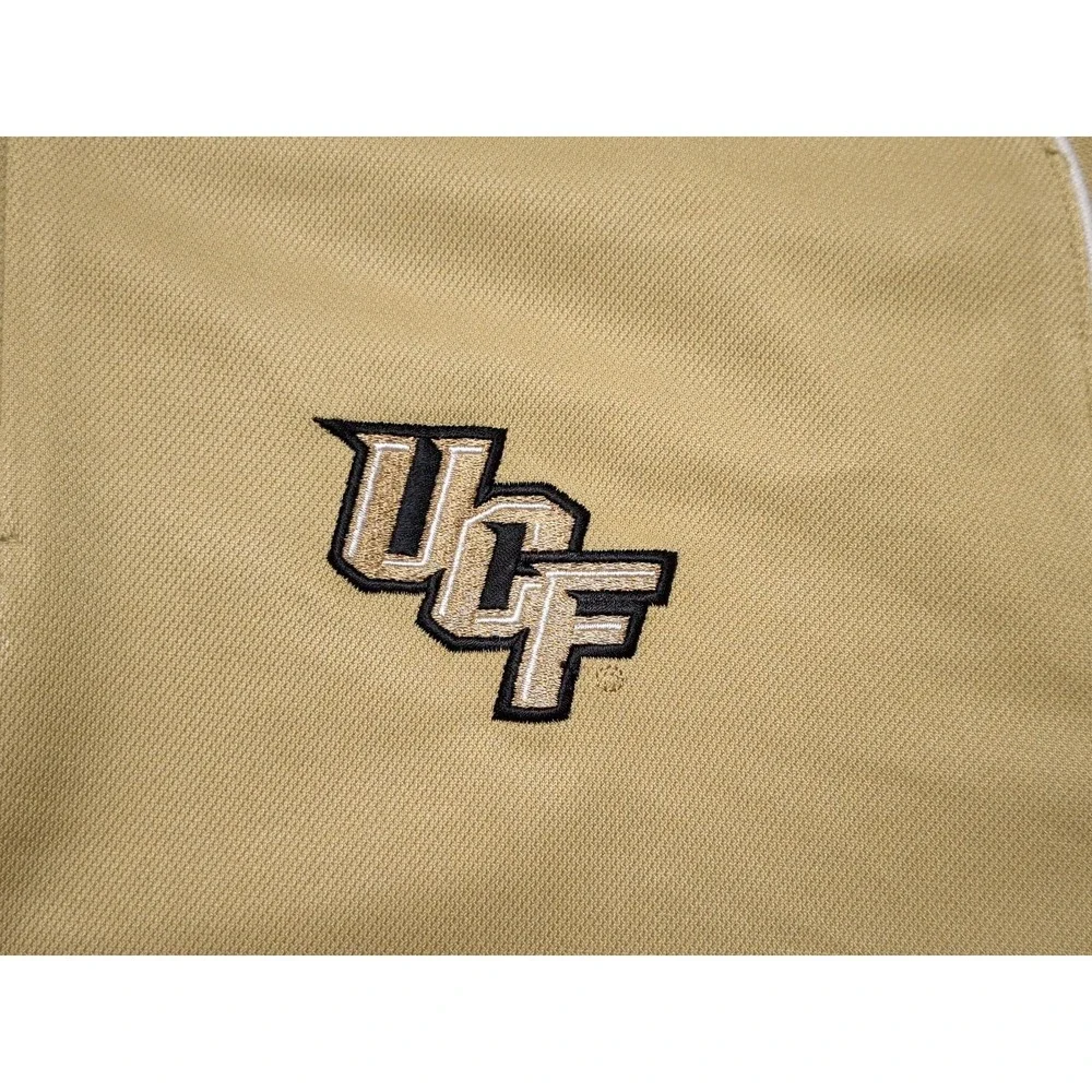 Vintage ADIDAS UCF Knights Polo Shirt Gold Men's Large L
